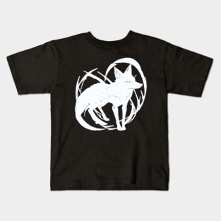 white fox minimal Kids T-Shirt